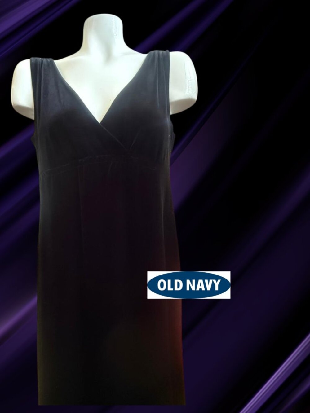 💞BUNDLE 2x$30 
Old Navy Black Velvet Sleeveless Dress Size Medium Preowned Elega